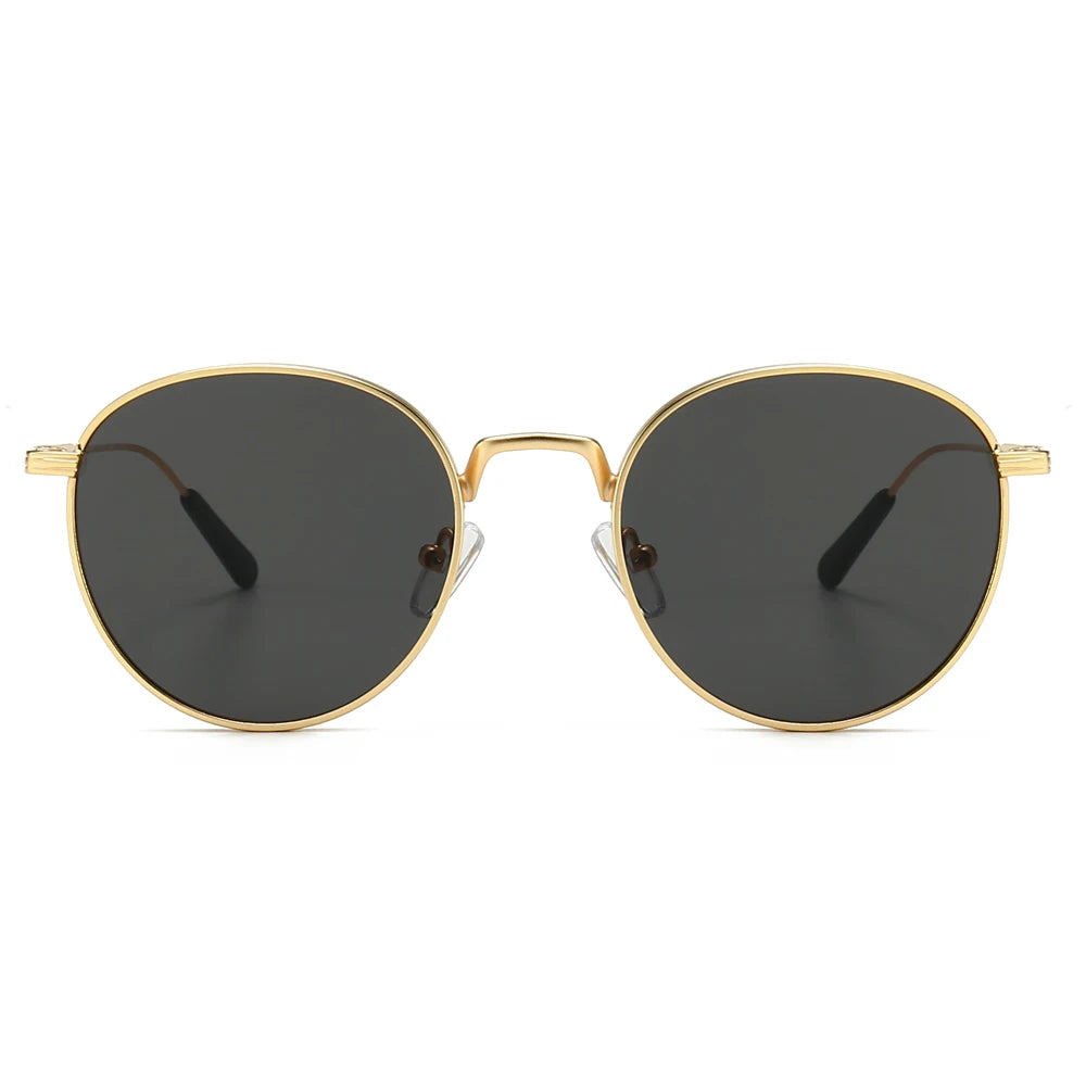 Kachawoo men's round sunglasses retro metal gold black brown classic sun glasses fashion woman accessories gifts drop ship