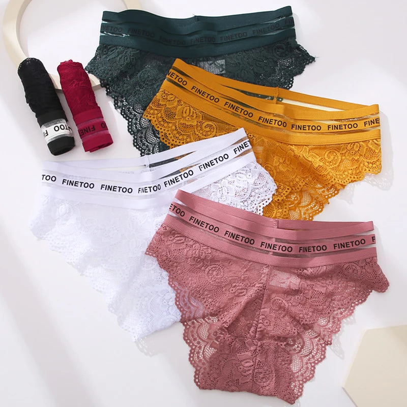 Women Sexy Mesh Lace Panties Female Low Waist Transprant Underwear Panty Girl Letter Belt Briefs Ladies L-XXL Intimates Lingerie