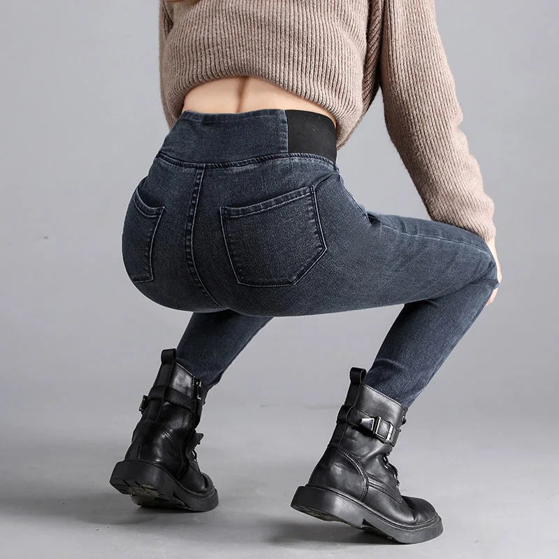 Jeans Oversize 26-38 Slim Denim Pants Women's High Waist Skinny Jean Vintage Wash Pencil Stretch Vaqueros Leggings Pantalones