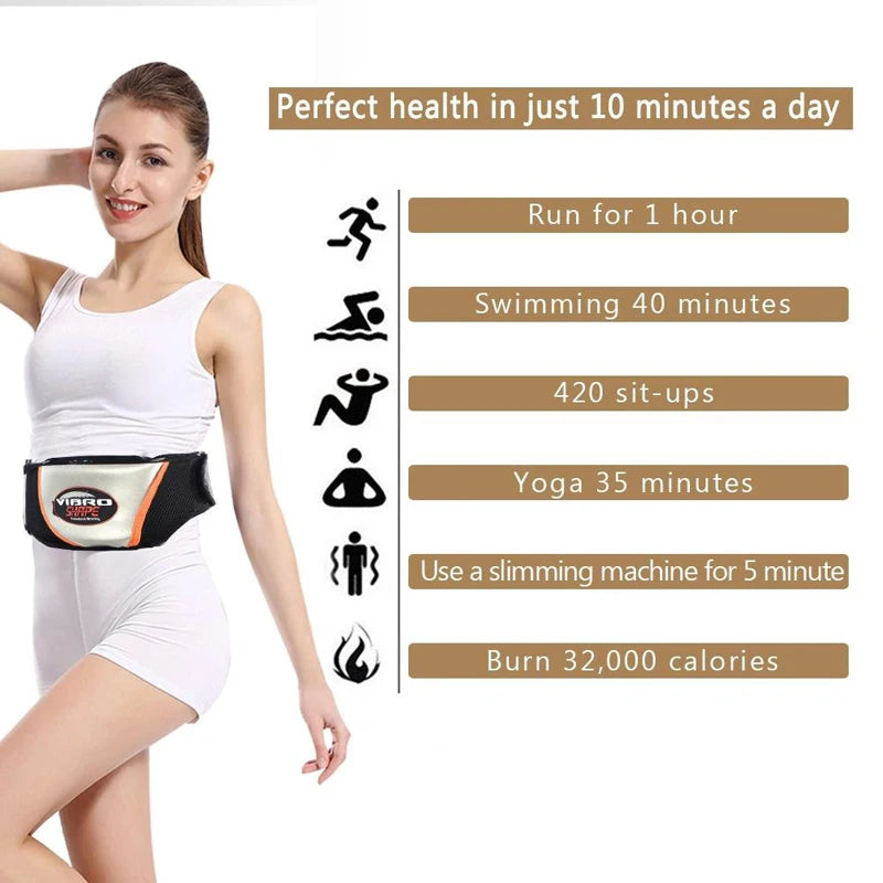 Waist Vibrating Massager, Electric Body Slimming Massager Belt Muscle Burning Fat Weight Losing Trimmer Health Care Tools