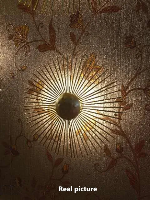 New Unique Circular Metal Led Wall Lamps Foyer Dining Room Bedside Wall Lights Sconce Retro Home Deco Light Fixtures Art Design