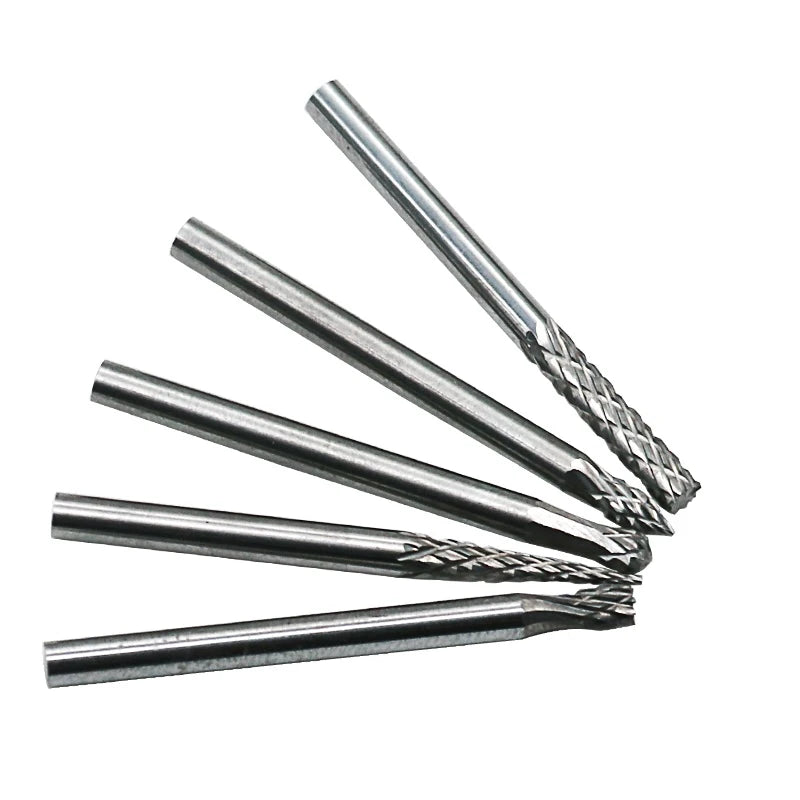 10pcs 20pcs 3mm 6mm Shank Tungsten Carbide Milling Cutter  File Burr Suit Reamer Tools Cut Set for Dremel