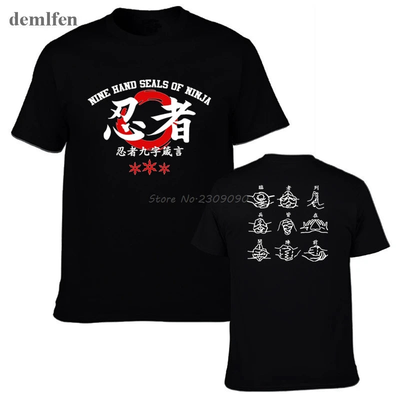 New Japan Samurai T Shirt Men Shotokan Karate Bujinkan Dojo Pro Wrestling Shinobi T-shirt Tops Ninjutsu Kanji Shirts Cotton Tees