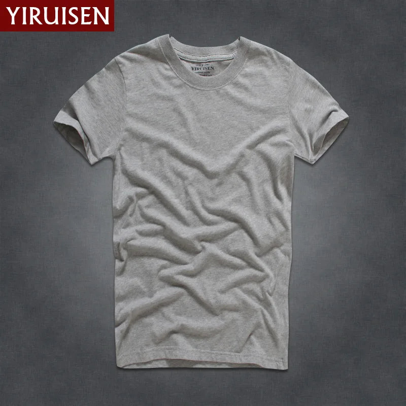 Top Quality Men's Short Sleeve 100% Cotton T-shirt Men 2023 Summer Brand Shirts Solid Color Casual Male Tops & Tees