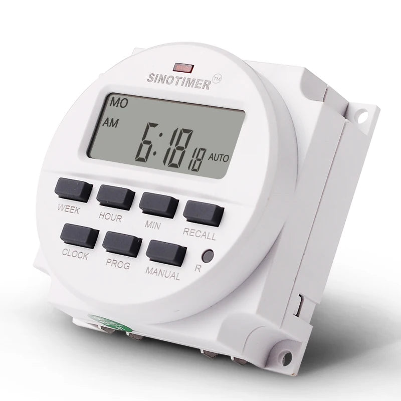 SINOTIMER Brand Digital Weekly Timer 7 Days Programmable Time Switch Relay 220V 230V 240V AC TM618