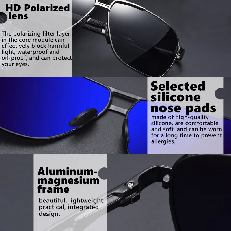 Top Quality Square Retro Photochromic Aluminum Sunglasses Men Polarized Driving Women Sun Glasses For Men Brown Oculos de sol