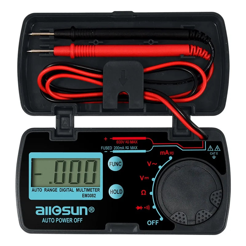 Digital Multimeter Pocket Size DC AC Voltage Tester Multi Tester Mini Amp Ohm Meter Auto Range