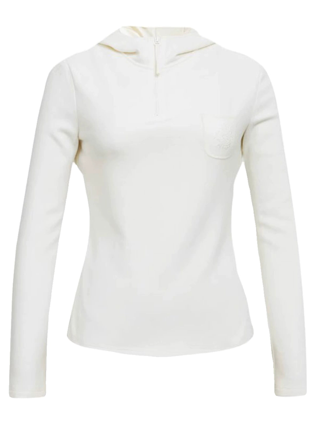 White Collar Girdear New Slim Pocket Long-Sleeve Zipper T-shirt