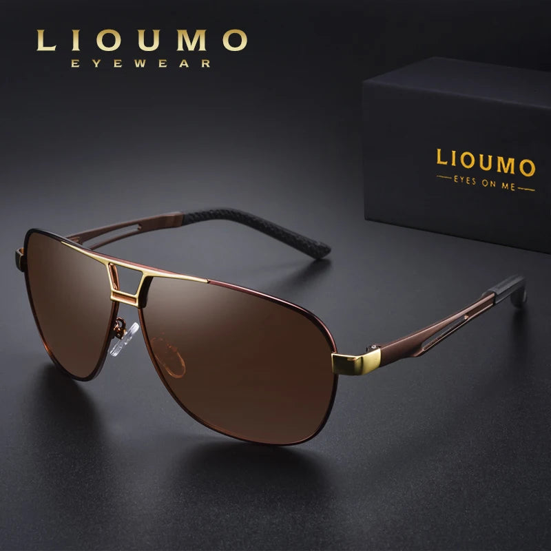 Top Quality Square Retro Photochromic Aluminum Sunglasses Men Polarized Driving Women Sun Glasses For Men Brown Oculos de sol