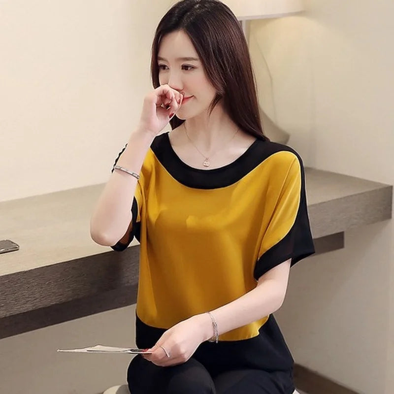 Fashion Women Blouses 2024 Women Blouse Shirt Short Sleeve Casual Chiffon Blouse Women Shirts Womens Tops and Blouses 3397 50