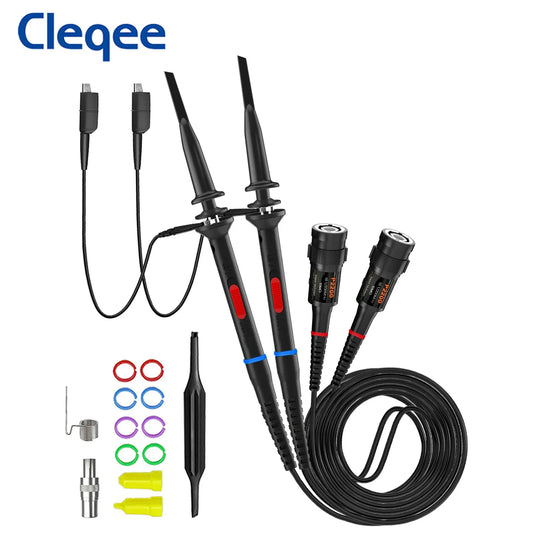 Cleqee P2000 Series Oscilloscope Probe 60MHz 100MHz 200MHz X1/X10 P2060 P2100 P2200 BNC Test Lead kit