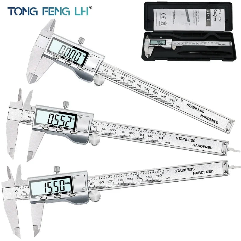 6-Inch 0-150mm Stainless Steel Electronic Digital Vernier Caliper Metal Micrometer Measuring pie de metro