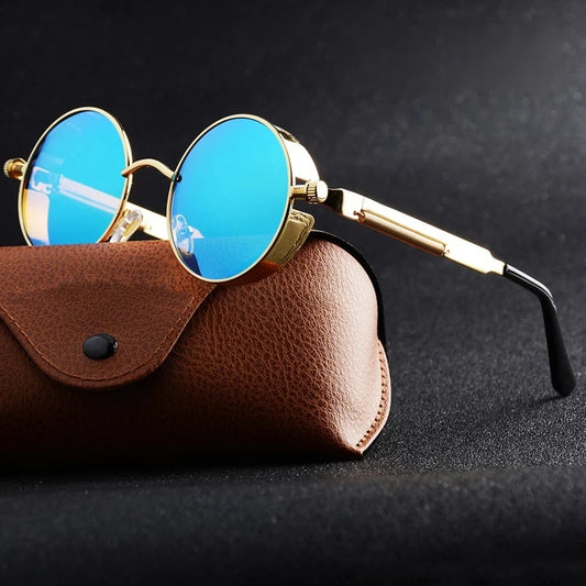 New Round Metal Sunglasses Steampunk Men Women Fashion Glasses Brand Designer Retro Vintage Sun Glasses UV400 Gafas De Sol