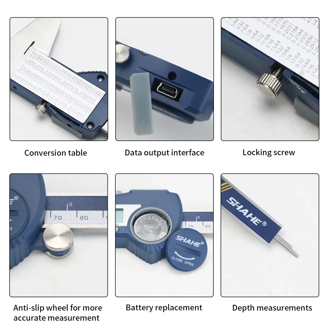 SHAHE IP54 150/200/300 mm Digital Electronic Caliper Ruler Digital Vernier Caliper Digital Caliper Stainless Steel Calipers