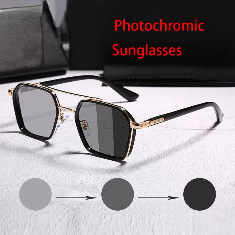 Men Intelligent Photochromic Sunglasses Day Night Driver Sunglasses UV400 Vintage Luxury Outdoor Sports Fishing Glasses Adult