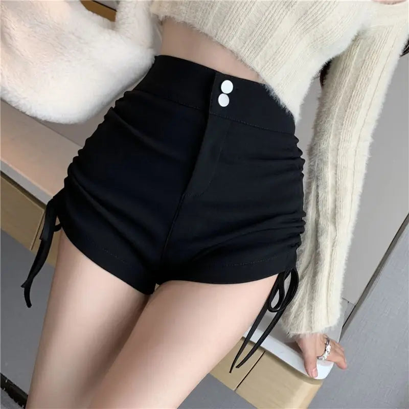 Booty Tight Short Pants for Woman To Wear High Waist Black Women's Shorts Skinny Mini Sexy Outfits Fashion Trend 2024 Low Price