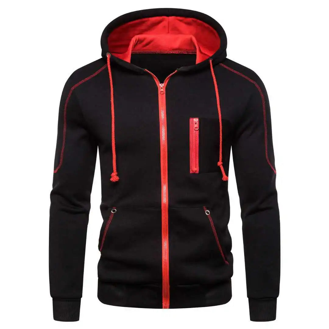 Men's Hoodie Black White Army Green Red Hooded Color Block Fleece Cool Casual Winter Clothing Apparel Hoodies Sweatshirts