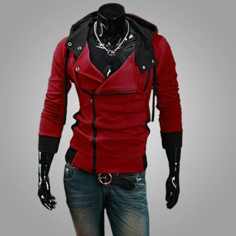 Casual Man Hoodie Sweatshirt 2024 Slim Male Zipper Streetwear Cardigan Hoodies Outerwear Black Sportswear Men Hooded Jacket