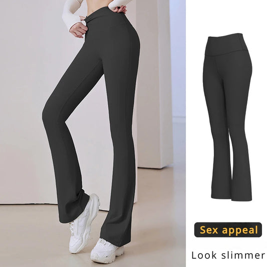 Women Flare Pants Slim High Waist Solid SexyShark Flare Pants Fashion Casual StreetwearElastic Butt Lift Skinny Leggings sexy