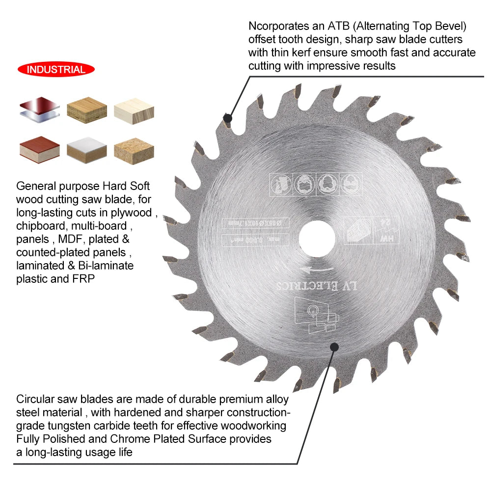 85mm Cutting Tool Saw Blades For Circular Saw HSS Saw Blade Cutting Disc for Tile Cement Plastic Metal Woodworking Tool