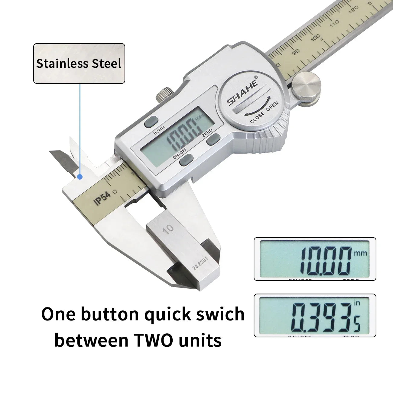 SHAHE Digital Caliper 0-150 mm/6" Stainless Steel Digital Caliper Vernier Caliper Gauge Micrometer Electronic