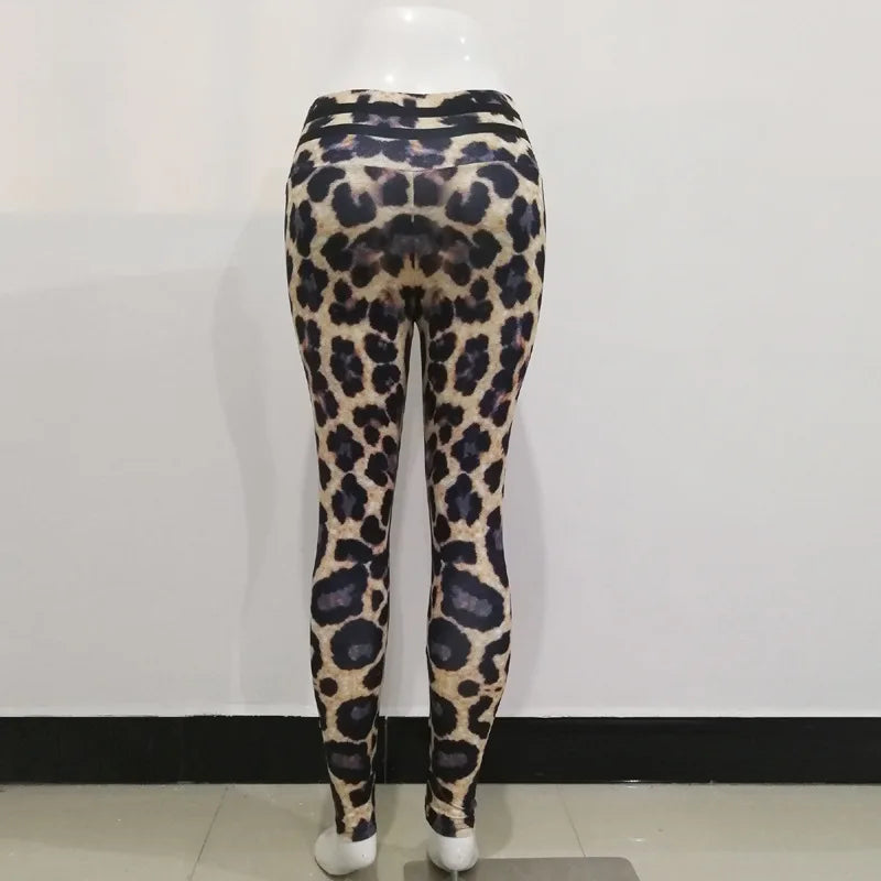 Leopard Printing Yoga Pants High Waist Elasticity Wildthing Leopard Leggings For Women Running Tight Sports Fitness Pant