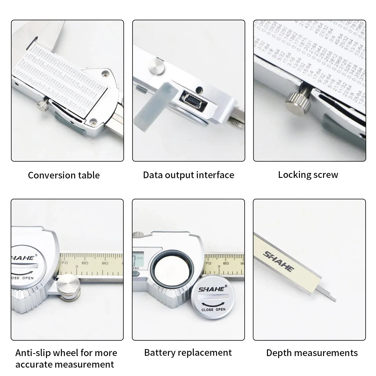 SHAHE Digital Caliper 0-150 mm/6" Stainless Steel Digital Caliper Vernier Caliper Gauge Micrometer Electronic