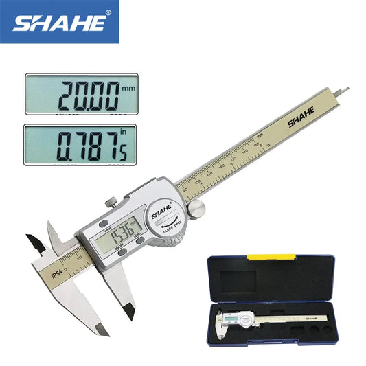 SHAHE Digital Caliper 0-150 mm/6" Stainless Steel Digital Caliper Vernier Caliper Gauge Micrometer Electronic