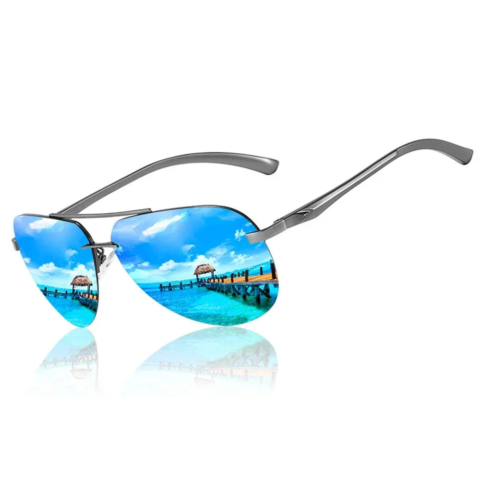 New Polarized Men Sunglasses Classic Driving Sun Glasses Metal Frame Mirror Lens Sunglasses Men/Women