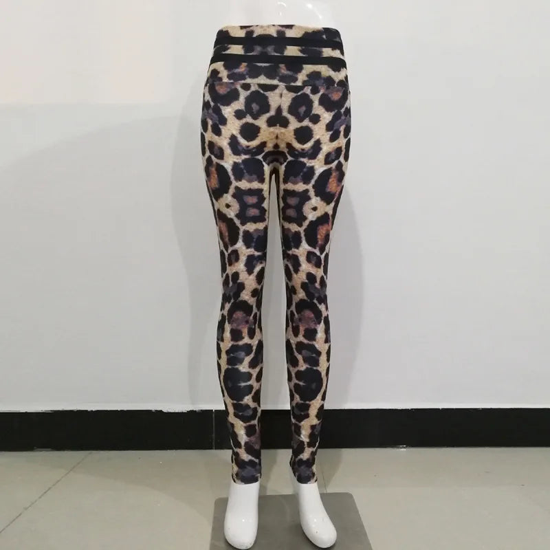 Leopard Printing Yoga Pants High Waist Elasticity Wildthing Leopard Leggings For Women Running Tight Sports Fitness Pant