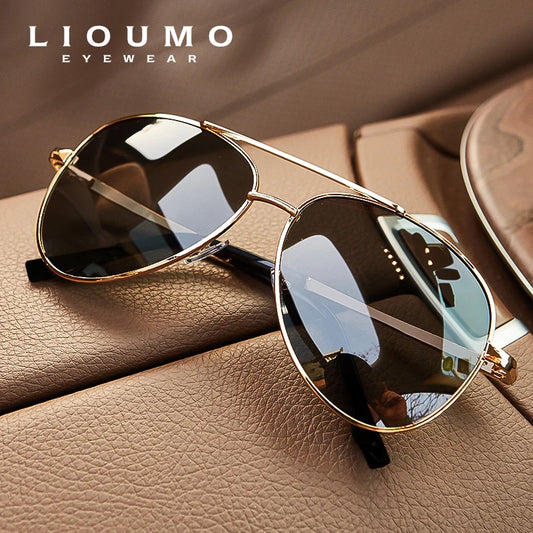 LIOUMO Top Quality Aviation Sunglasses Men Polarized Driving Glasses Women Fashion Pilot Goggles Anti-Glare lentes de sol hombre