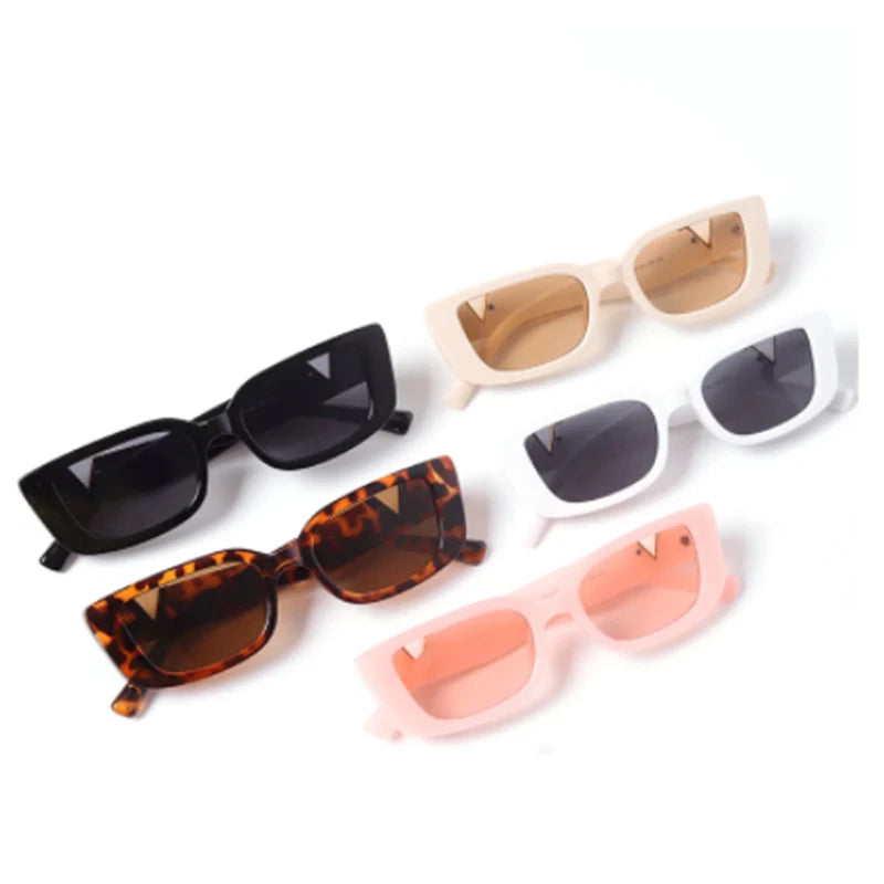 Retro Cool Small Frame Cat Eye Sunglasses for Women Luxury  Sun Glasses Men Fashion Jelly Sunglasses with Metal Hinges