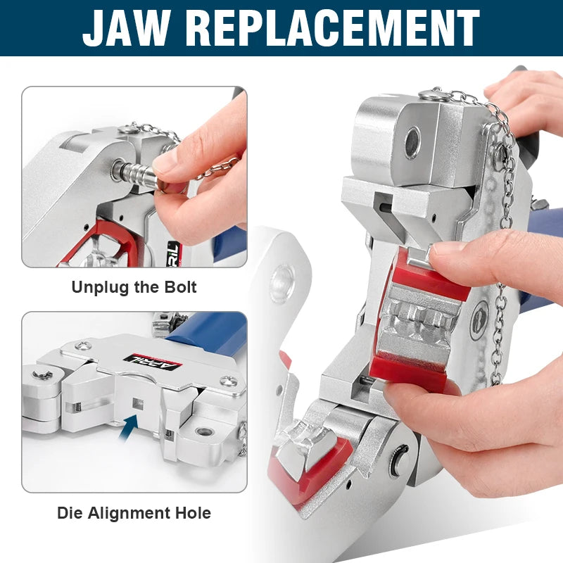 Hydraulic Hose Crimper AC Crimping Tool for Barbed and Beaded Hose Fittings Air Conditioning Repaire Ac Hose Crimper