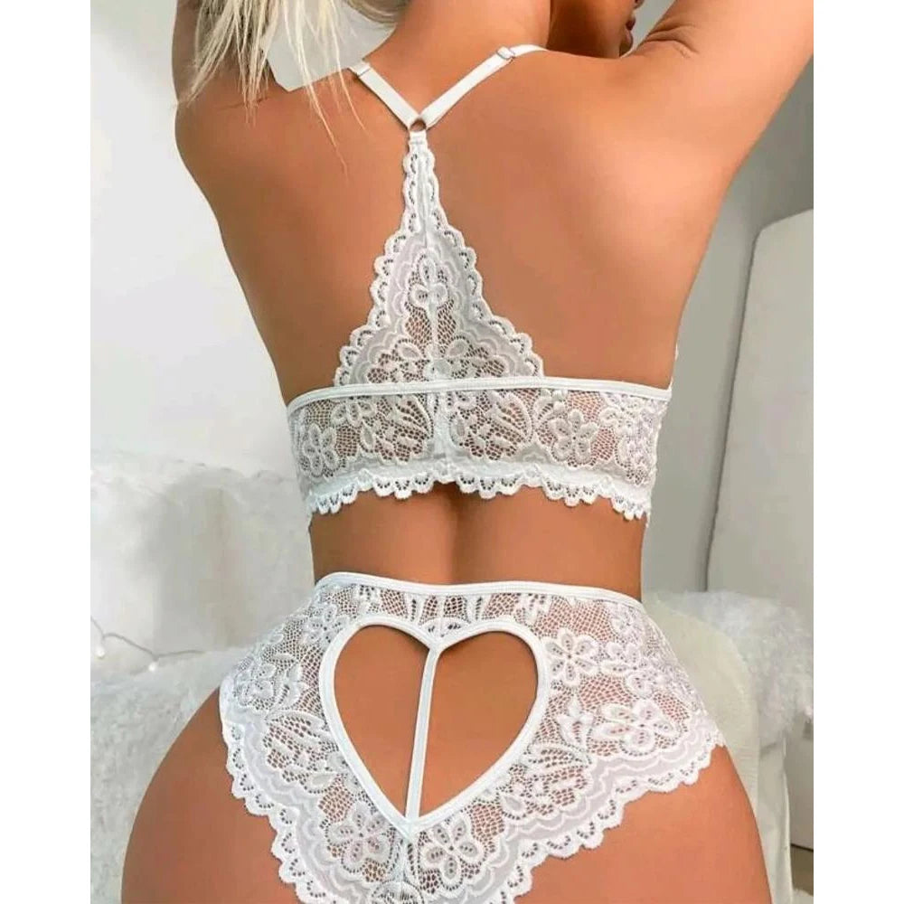 PYL Women's Sexy Lingeries Sets Nightwear Nightgowns Babydoll Printed Mesh Bra Panty Briefs Set Baby-doll Robes Outfits 2024