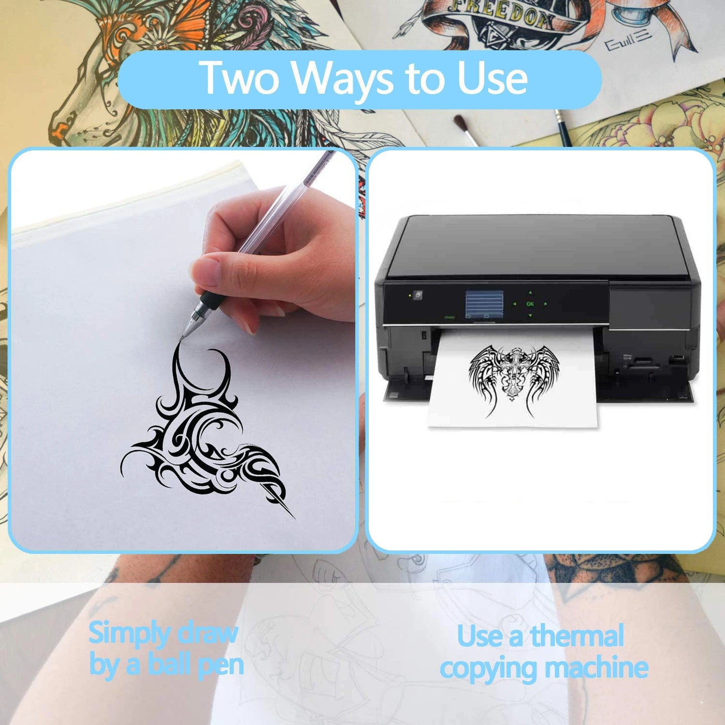 Tattoo Transfer Pape A4 Size Tattoo Stencil Paper Copy Paper Thermal Paper for Tattoo Transfer Machine Accessorie