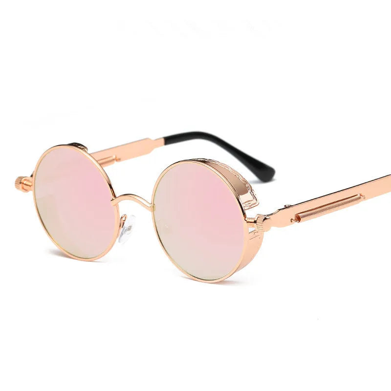 New Round Metal Sunglasses Steampunk Men Women Fashion Glasses Brand Designer Retro Vintage Sun Glasses UV400 Gafas De Sol